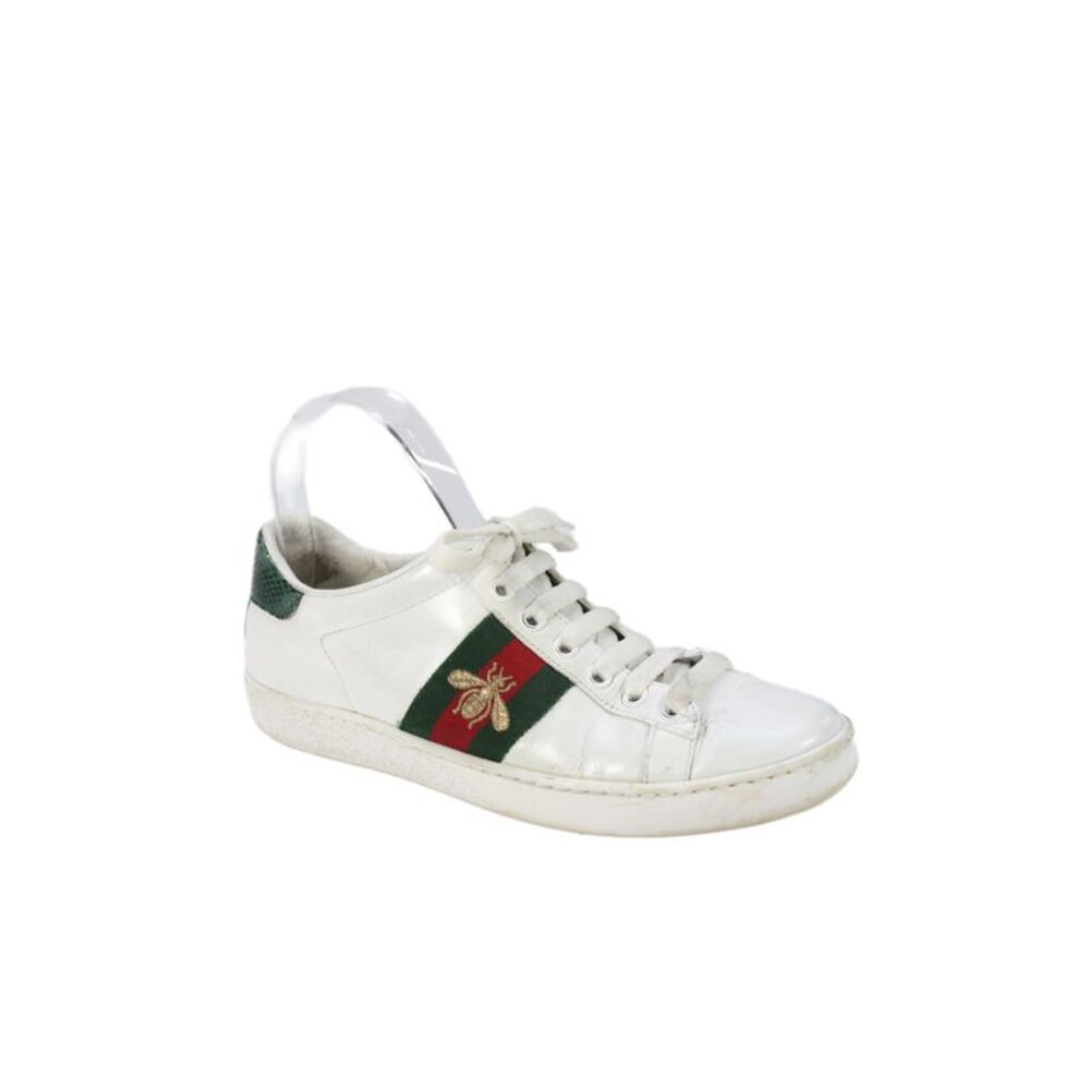 Gucci Womens Ace Leather Low-Top Lifestyle Sneakers White Size 6